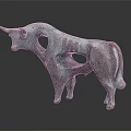 Vintage Bronze Bull Decorative Ornament Sculpture With Hollow Openwork Design For Home Interior