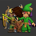 Group Of Colorful Cartoon Warrior Characters Holding Swords Bows And Staffs