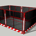 Red Mesh Safety Fencing With Warning Stripes For Construction Site Protection