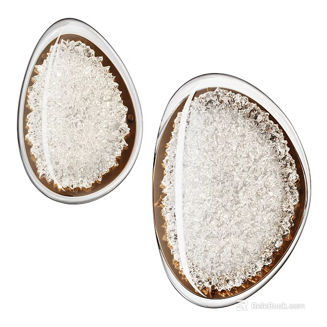 Elegant Crystal Wall Lights With Teardrop Shape Transparent Frame For Interior Decorative Lighting 3d model