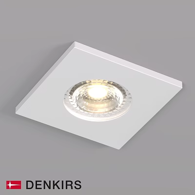 Recessed Downlight Spotlight With White Square Base And Round Bright Illumination 3d model