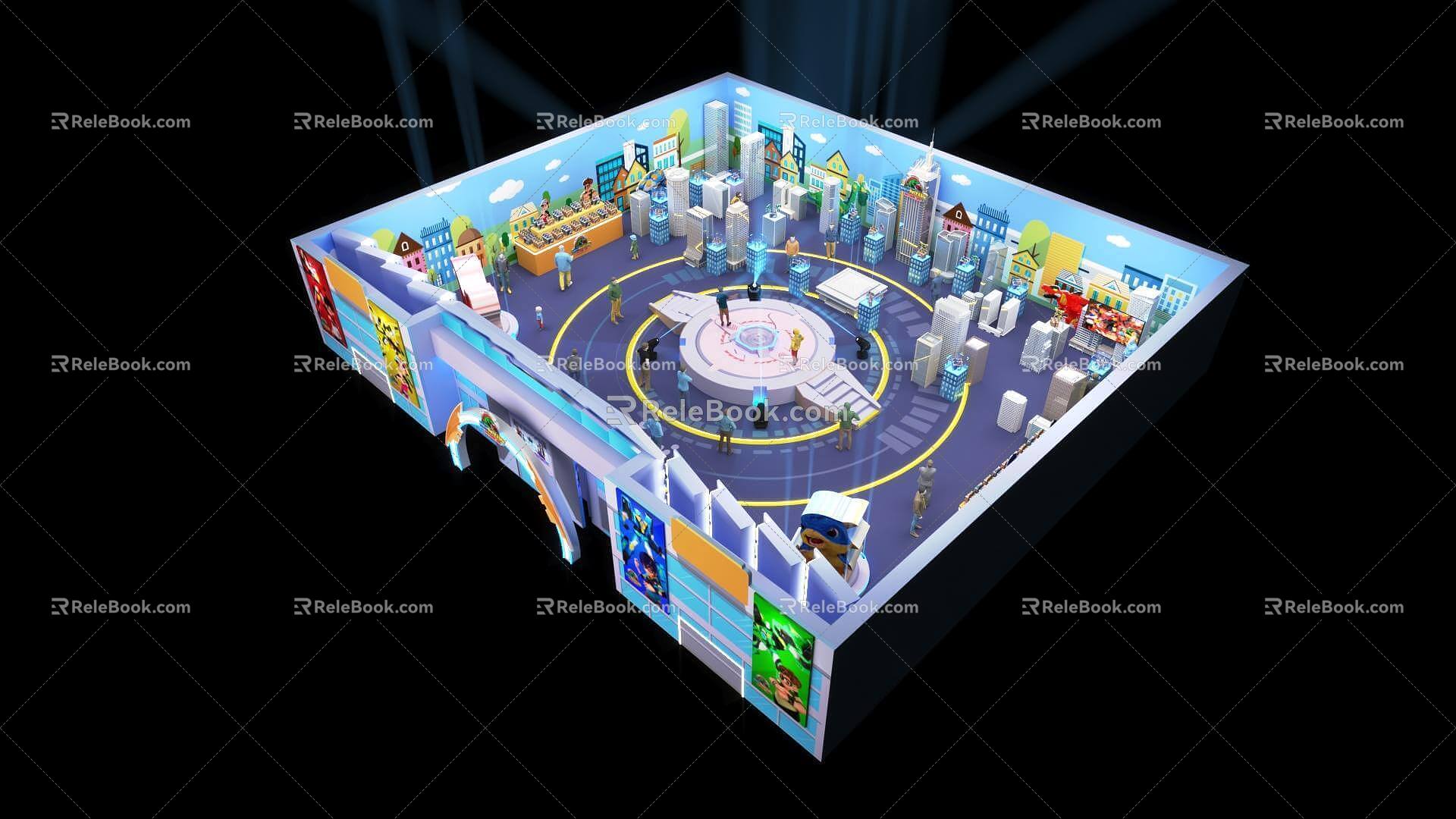 Modern Toy IP Exhibition Booth Interactive Tide Play Display 3d model