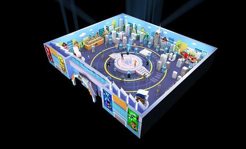 Modern Toy IP Exhibition Booth Interactive Tide Play Display 3d model