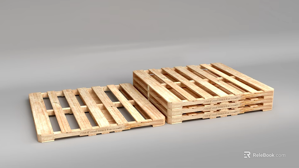 Industrial Equipment Wooden Pallets For Heavy Duty Logistics And Storage Solutions 3d model 