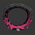 Stylish Pink And Black Hair Hoop With Decorative Bow And Silver Bell