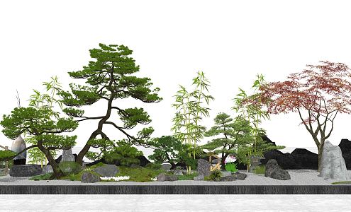 New Chinese landscape sketch dry landscape 3d model