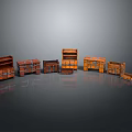 Vintage Wooden Storage Furniture Collection With Various Styles And Metal Accents