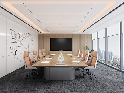 Meeting Room Conference Table Office Chair 3d model