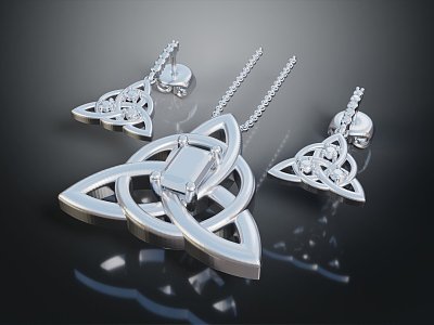 Modern Pendant Metal Jewelry Metal Pendant 3d model