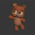 Pink Cartoon Plush Bear Toy With Big Eyes And Cute Standing Pose