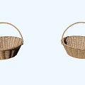 Light Brown Wicker Baskets With Sturdy Handles For Daily Necessities Storage