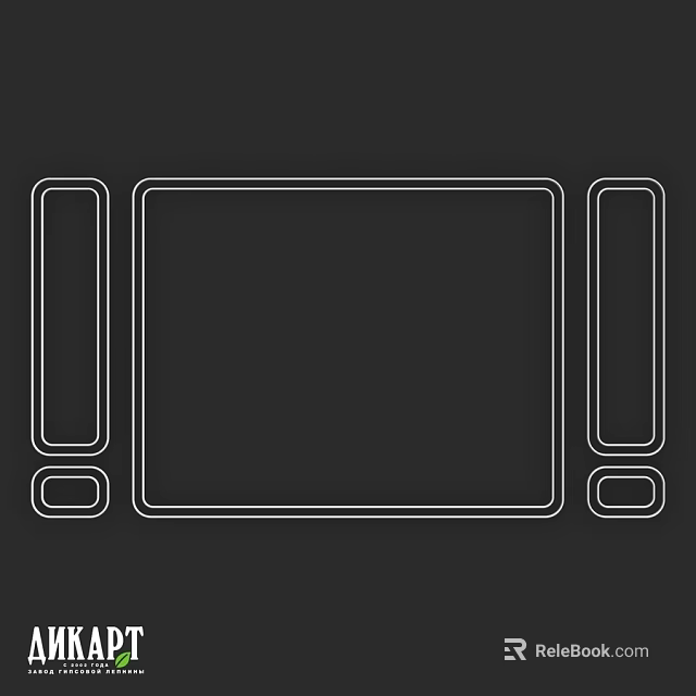 Geometric Components Design Featuring Large Central Tall Side And Small Bottom Rectangles 3d model 