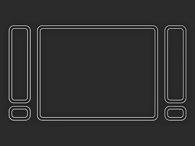 Geometric Components Design Featuring Large Central Tall Side And Small Bottom Rectangles 3d model