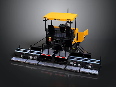 XCMG Yellow Road Paver Construction Machine With Cabin And Paving Equipment 3d model