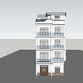 Modern Detached Villa Exterior With Multiple Balconies Large Windows And Wooden Door