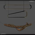 Modern Decorative Chandeliers With Gold Black Long Strip And Wheat Ear Metal Design