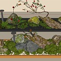 Modern moss moss landscape stone green plant potted landscape stone green plant landscape pomegranate tree potted 3d model