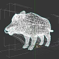Wild Boar With Gray Fur And Prominent Tusks In Standing Posture