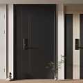Modern Security Door Designs With Black White Finishes And Advanced Lock Systems 3d model