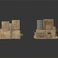 Essential Household Supplies Including Wooden Boxes Barrels Oil Drums And Tent