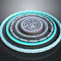 Natural Concentric Rings With Blue White Stripes And Intricate Central Pattern