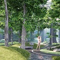 Modern Park Nature Wetland Park 3d model