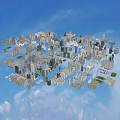 Modern Urban Building Complex With Various High Rise Structures And Dense Layout 3d model