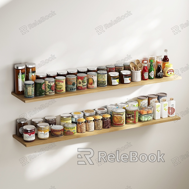 Kitchen supplies seasoning bottles and jars props model