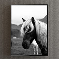 Modern animal painting gray study animal horse decorative painting 3d model