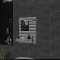 White Wall Mounted Bathroom Cabinet Rack With Towel Rack And Toiletries Tray