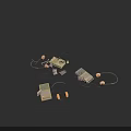 Vintage Electronic Appliances Collection Featuring Radio Headphones And Cassette Tapes