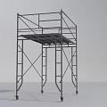Sturdy Scaffolding Metal Frame Construction Tool With Wheels And Platform