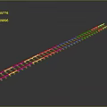 Train Railway Track With Red Rails And Wooden Sleepers On Gray Background