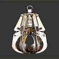 Yellow Red Metal Mechanical Equipment With Top Ring Complex Components And Holes