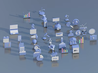 Modern Icons Ecommerce Icons 3d model