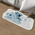Cute Koala Pattern Shaped Rug In Light Blue And White For Living Room Wooden Floor