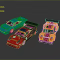 Colorful Toy Sports Cars With Sporty Design Blue Red And Yellow