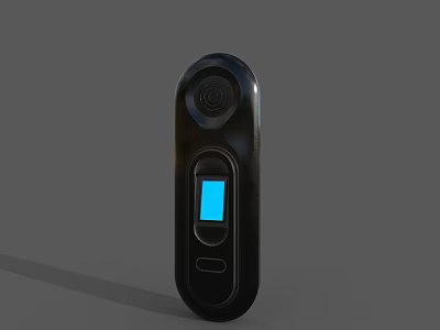 Smart Doorbell With Camera Fingerprint Scanner And Blue Light Indicator 3d model