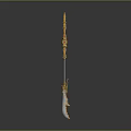 Ornate Decorative Sword With Golden Accents Blue Blade And Dragon Design