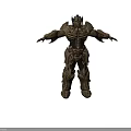 Game Movie Character with Intricate Metallic Armor Skeletal Design Elements 3D Rendered Warrior Pose