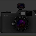 Classic Black R501 Camera With Professional Lens And Viewfinder Details