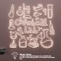 Chemical Lab Themed Neon Lamp Set with Beakers Test Tubes and Flask Designs