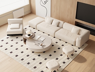 Modern Sofa Coffee Table Combination Sofa Combination 3d model