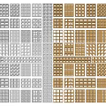 Diverse Decorative Grid Patterns Featuring Gray And Beige Color Styles 3d model