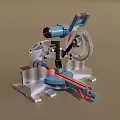 Industrial Miter Saw Electric Power Tool With Precision Cutting Metal Workbench