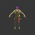 Male Character Wearing Black Vest White Shirt With Yellow Gloves And Tools