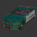 Teal Police Car With Flashing Lights SALINAS Logo And Push Bumper