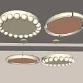 The new simple high-grade combination of the main bedroom ceiling lamp with cream bedroom lamp 3d model