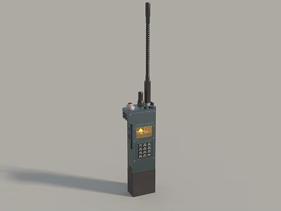 Industrial Handheld Walkie Talkie with Long Antenna Display Screen and Keypad 3d model