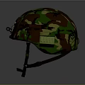 Tactical Military Camouflage Helmet With Black Straps And Square Device
